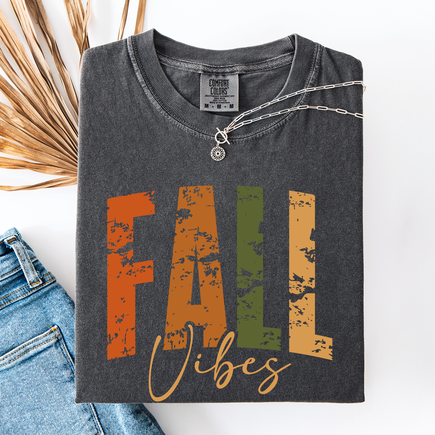 Fall Vibes, Retro Varsity, Autumn, Pumpkin, Comfort Colors T-Shirt
