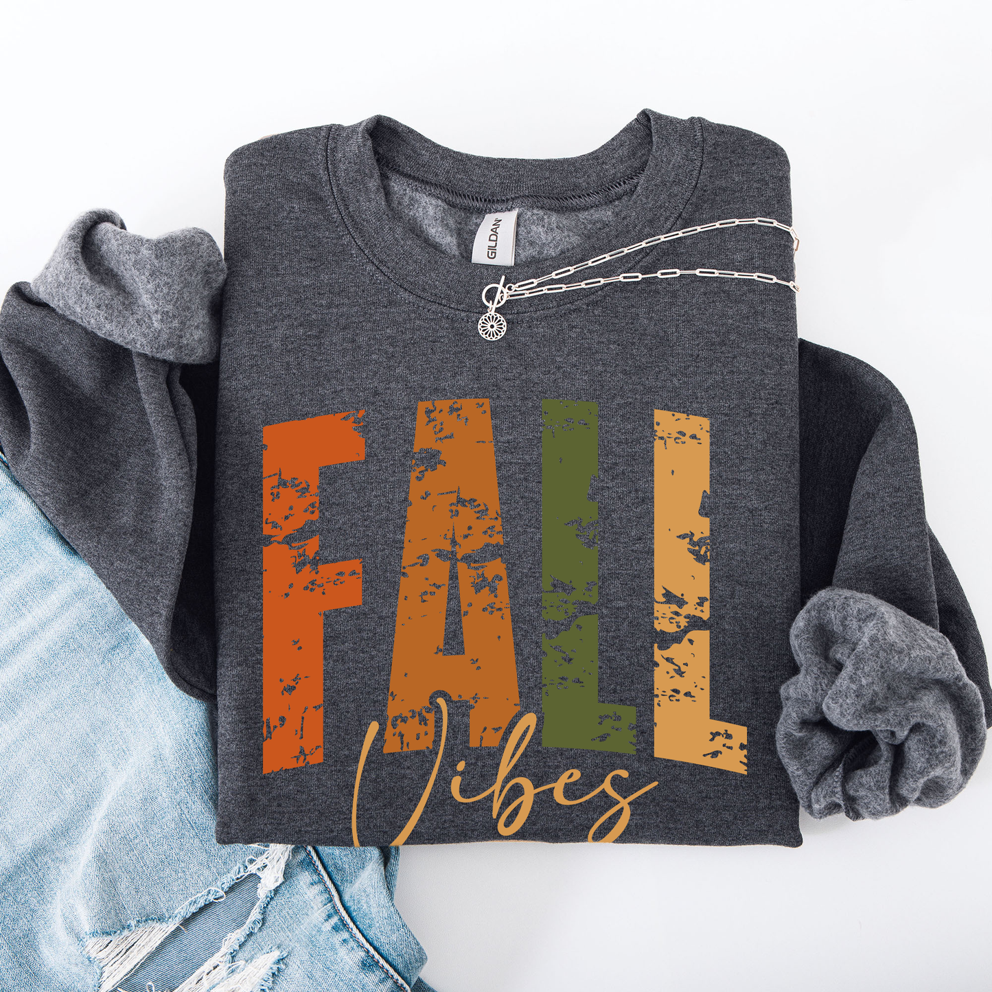 Fall Vibes, Retro Varsity, Autumn, Pumpkin Sweatshirt