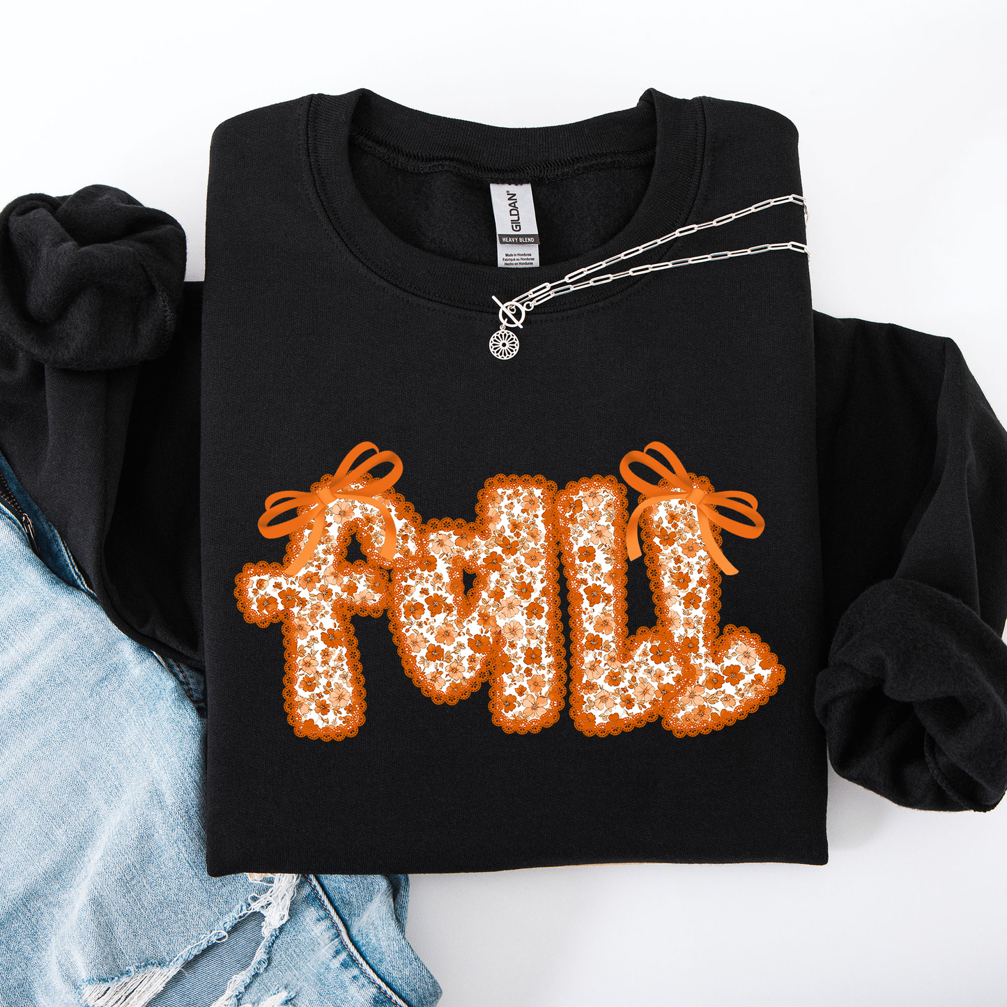 Fall, Beautiful Bows Ribbons, Colorful, Autumn, Coquette Sweatshirt