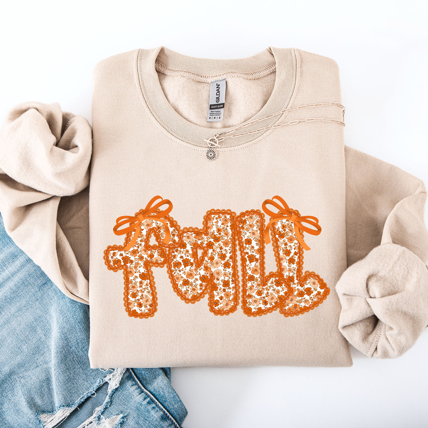 Fall, Beautiful Bows Ribbons, Colorful, Autumn, Coquette Sweatshirt