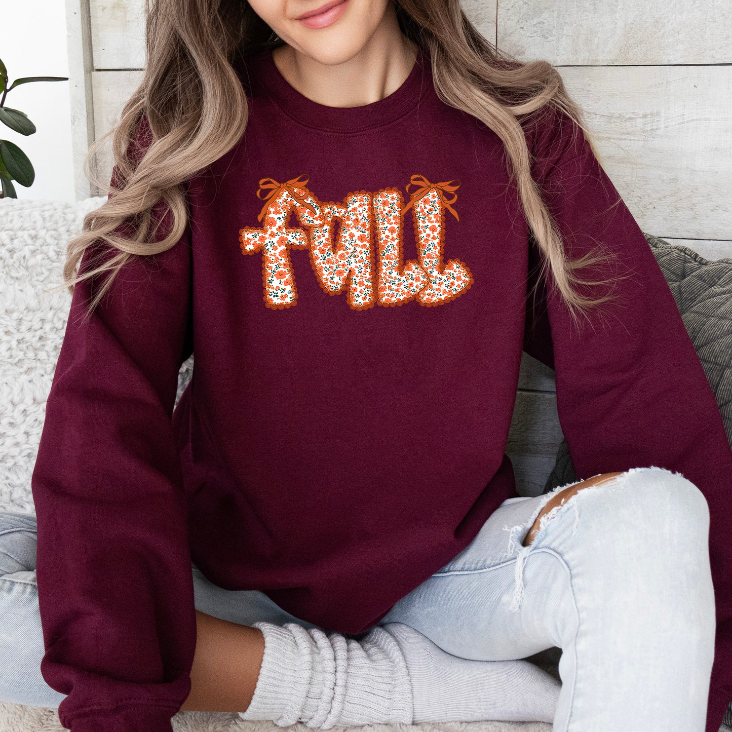 Fall, Beautiful Ribbons, Colorful, Autumn, Coquette Sweatshirt