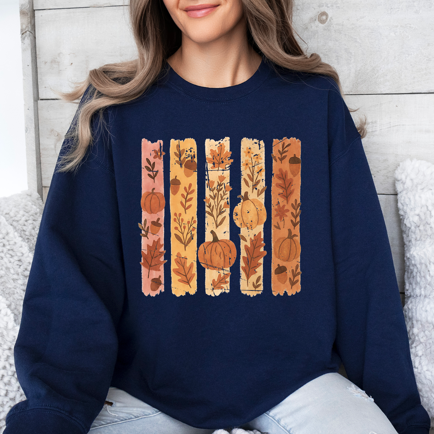 Fall, Brush Stroke, Floral, Pumpkin, Autumn Sweatshirt