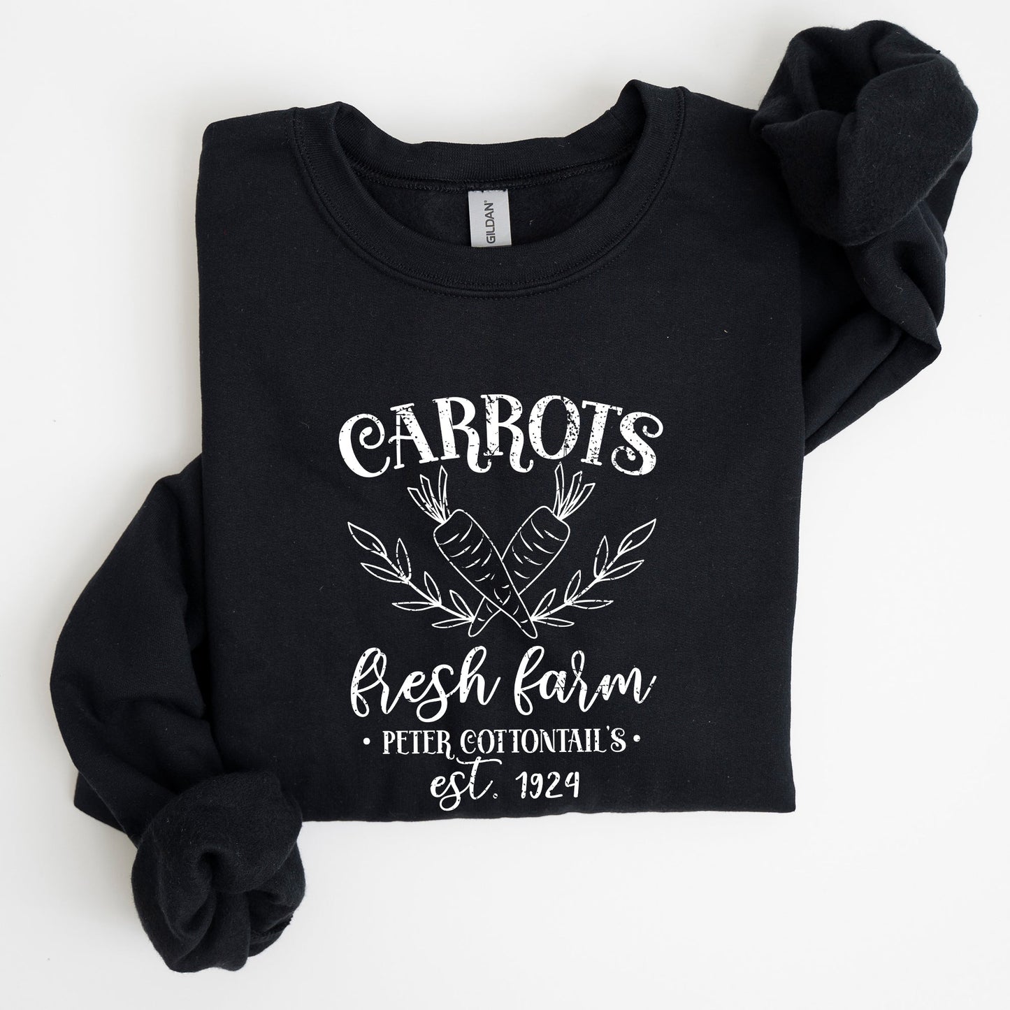 Farm Fresh Carrots, Peter Cottontail, Retro Farm Sign, Easter Sweatshirt