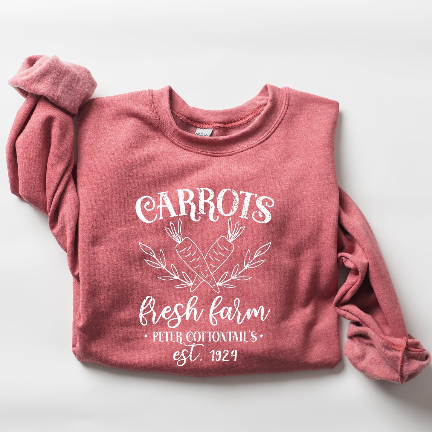 Farm Fresh Carrots, Peter Cottontail, Retro Farm Sign, Easter Sweatshirt