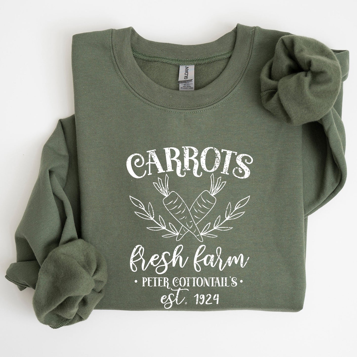 Farm Fresh Carrots, Peter Cottontail, Retro Farm Sign, Easter Sweatshirt