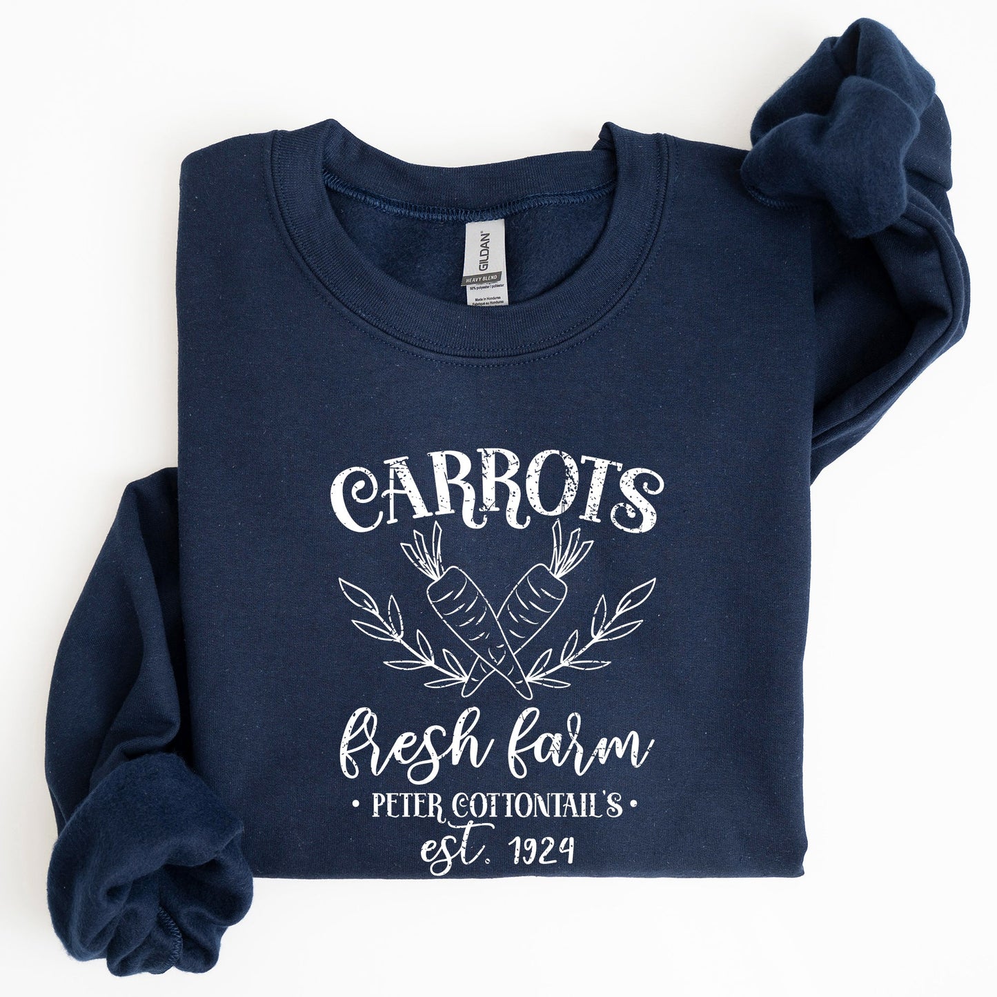 Farm Fresh Carrots, Peter Cottontail, Retro Farm Sign, Easter Sweatshirt