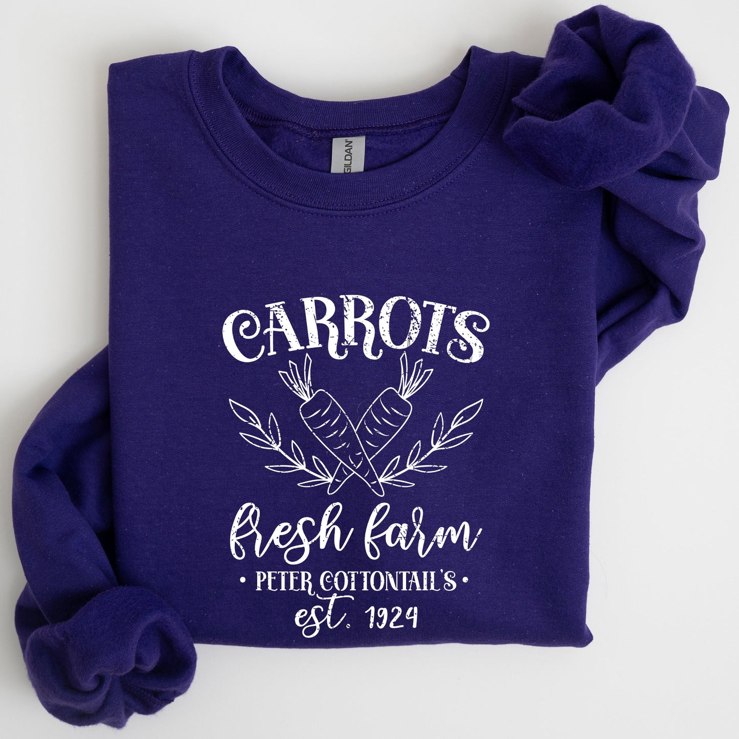 Farm Fresh Carrots, Peter Cottontail, Retro Farm Sign, Easter Sweatshirt