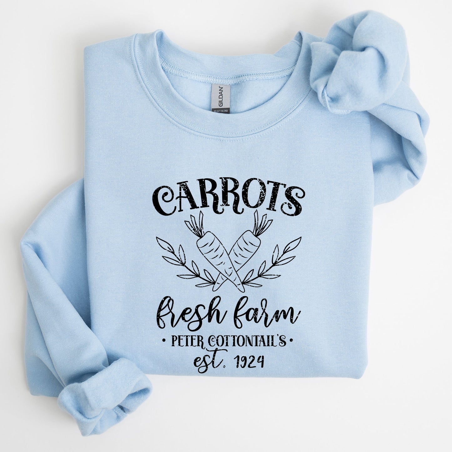 Farm Fresh Carrots, Peter Cottontail, Retro Farm Sign, Easter Sweatshirt