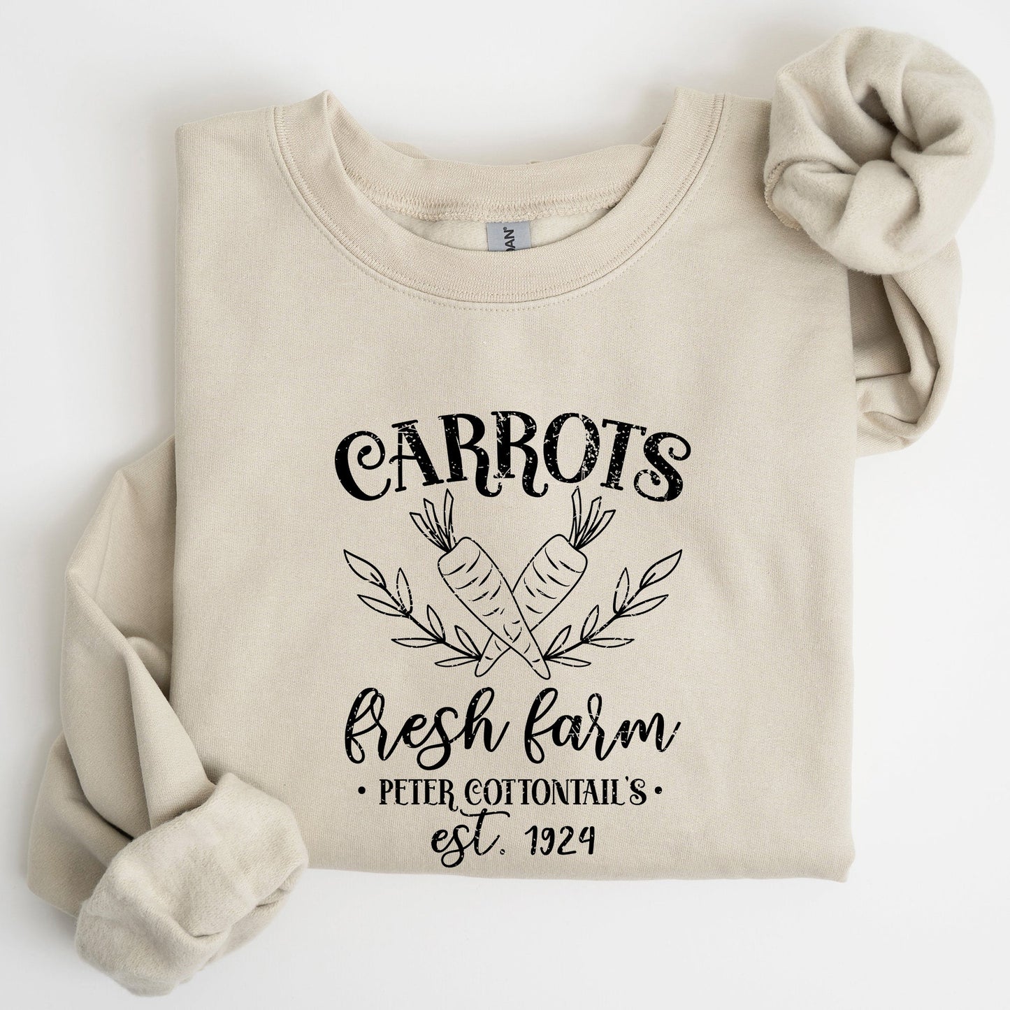 Farm Fresh Carrots, Peter Cottontail, Retro Farm Sign, Easter Sweatshirt