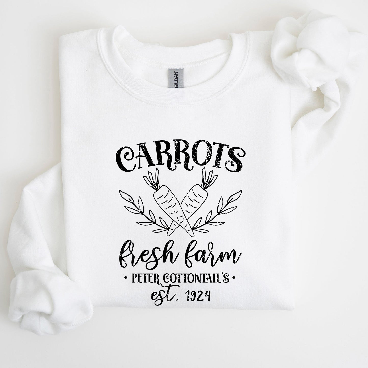 Farm Fresh Carrots, Peter Cottontail, Retro Farm Sign, Easter Sweatshirt