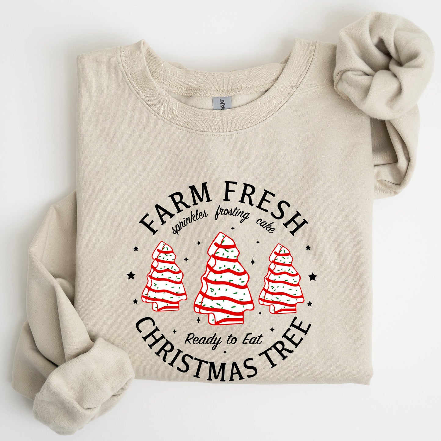 Farm Fresh Christmas Tree, Cake, Winter, Santa, Xmas Sweatshirt