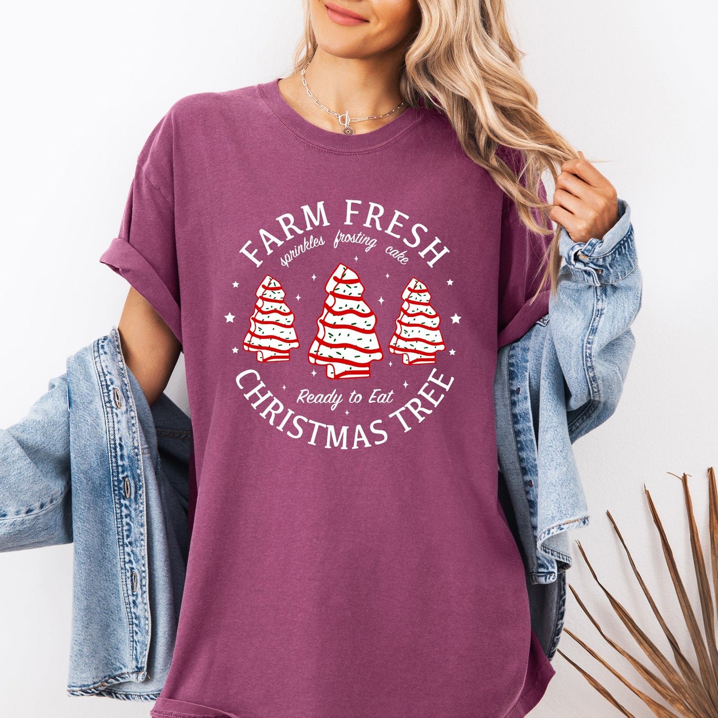 Farm Fresh Christmas Tree, Cake, Winter, Santa, Xmas Tshirt Comfort Colors T-Shirt