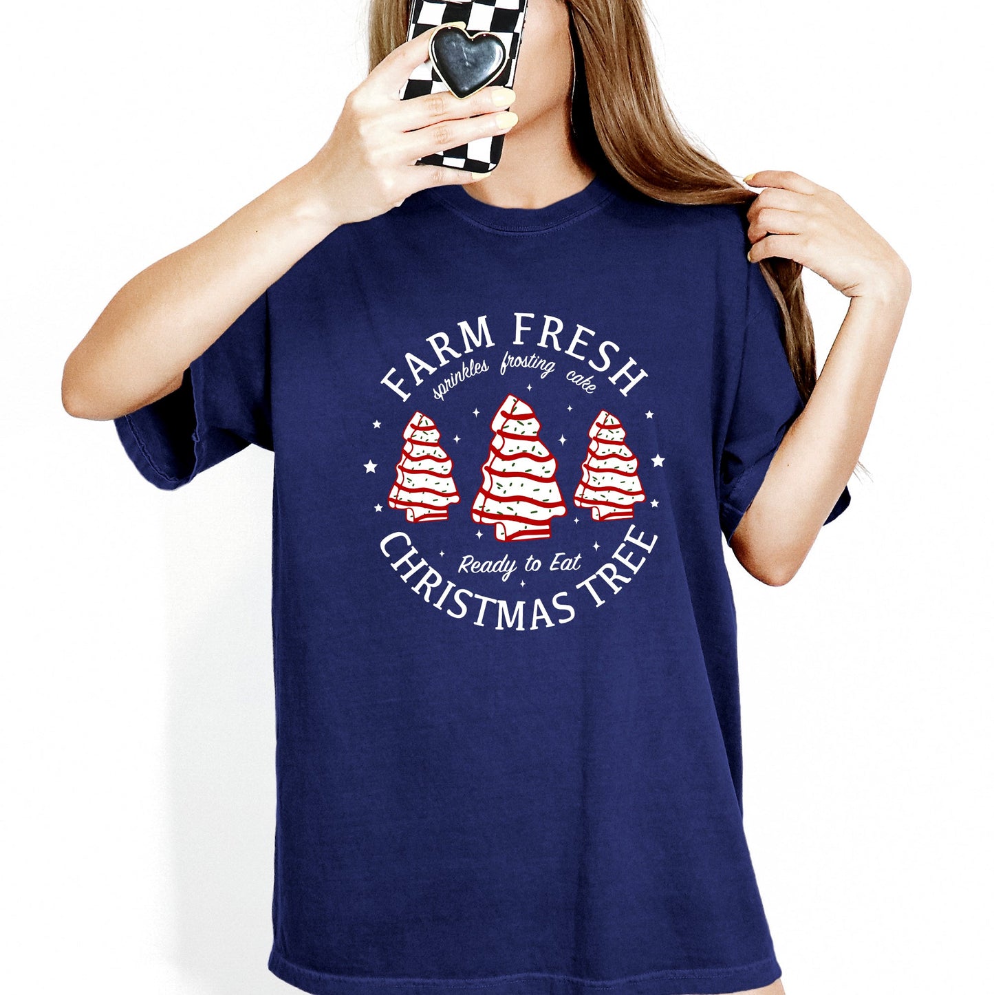 Farm Fresh Christmas Tree, Cake, Winter, Santa, Xmas Tshirt Comfort Colors T-Shirt