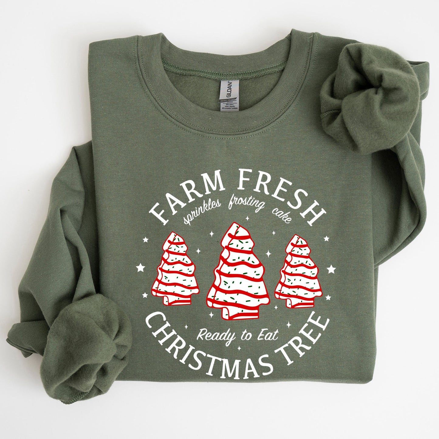 Farm Fresh Christmas Tree, Cake, Winter, Santa, Xmas Sweatshirt
