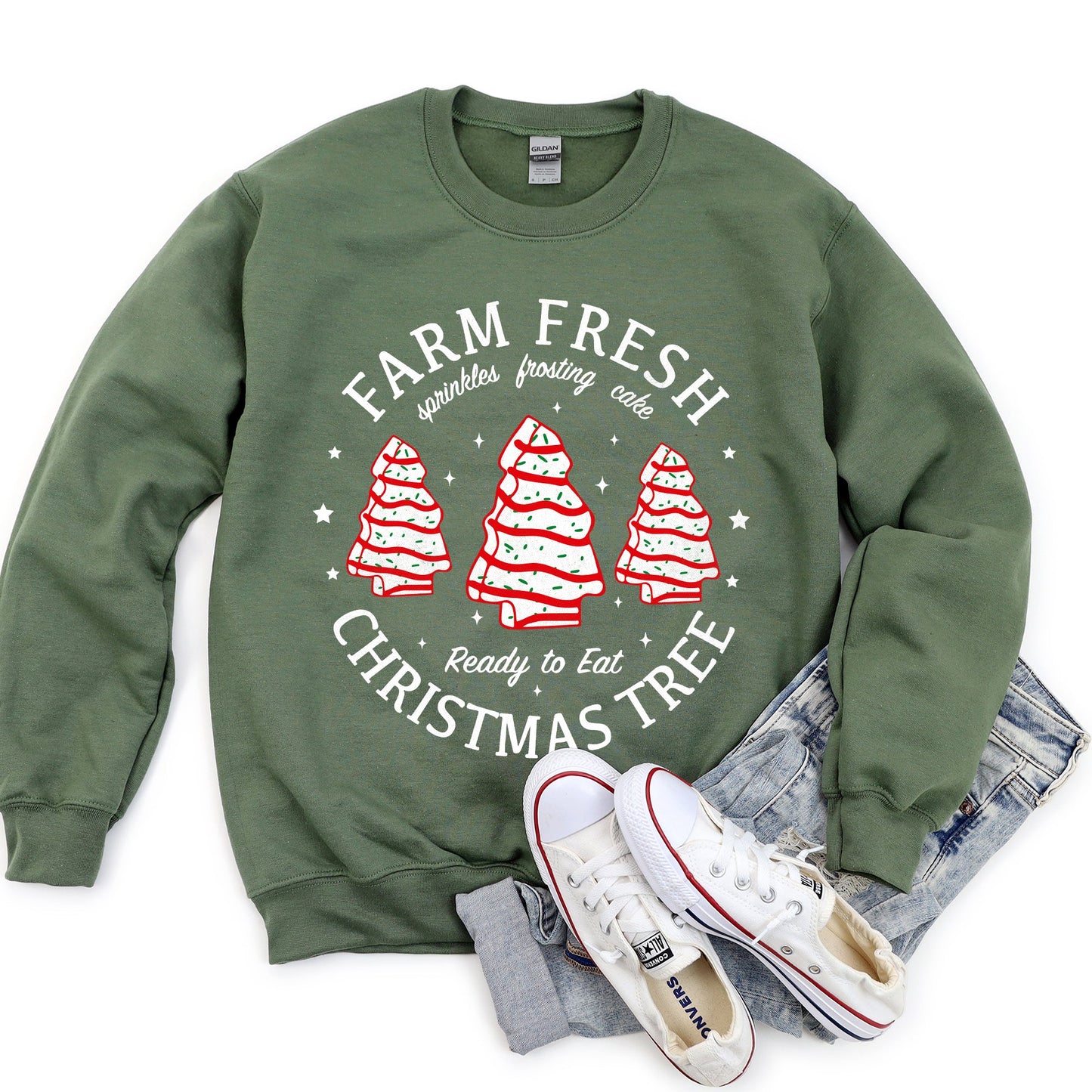 Farm Fresh Christmas Tree Cakes, Sweatshirt