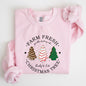 Farm Fresh Christmas Tree, White and Green Cakes, Winter, Santa, Xmas Sweatshirt