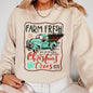 Farm Fresh Christmas Trees, Vintage, Retro, Santa, Winter, Xmas Sweatshirt