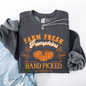 Farm Fresh Pumpkins, Hand Picked, Halloween, Fall, Autumn, Farm Sweatshirt