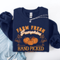 Farm Fresh Pumpkins, Hand Picked, Halloween, Fall, Autumn, Farm Sweatshirt