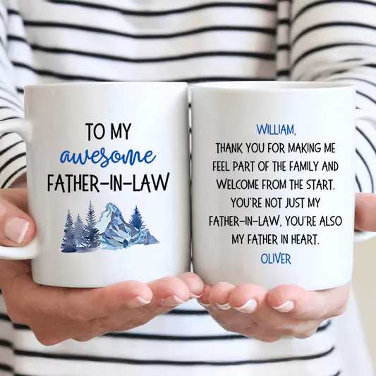 To My Awesome Father In Law - Personalized Custom Mug -  Father's Day Gift For Father In Law