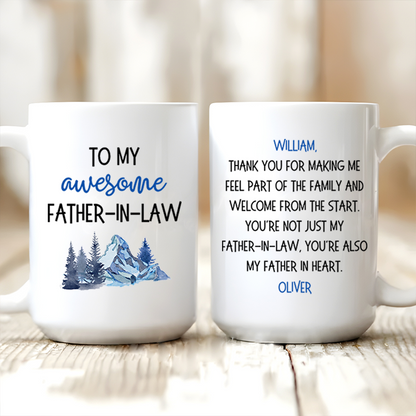 To My Awesome Father In Law - Personalized Custom Mug -  Father's Day Gift For Father In Law
