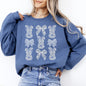Faux Lace Bunny, Coquette, Bow, Ribbons, Easter, Bunny, Jesus, Rabbit, Holiday Sweatshirt