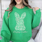 Faux Lace Bunny, Coquette, Happy Easter, Easter, Bunny, Jesus, Rabbit, Holiday Sweatshirt