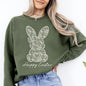 Faux Lace Bunny, Coquette, Happy Easter, Easter, Bunny, Jesus, Rabbit, Holiday Sweatshirt