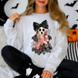Faux Patchwork Lace Ghost Shirt, Patchwork Ghost, Lace Ghost, Retro Halloween, Spooky Season, Coquette Ghost, Halloween Sweatshirt