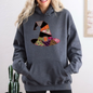 Faux Patchwork Witch Hat, Patchwork Halloween Shirt, Spooky Season, Witchy Vibes, Graphic Hoodie, Hooded Sweatshirt