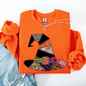 Faux Patchwork Witch Hat, Patchwork Halloween Shirt, Spooky Season, Witchy Vibes, Halloween Sweatshirt