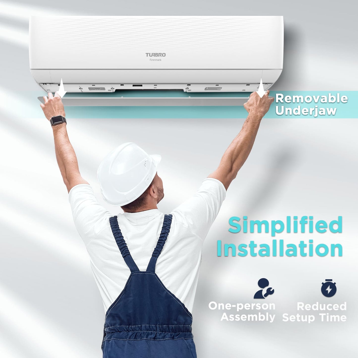 Finnmark 12000 BTU WiFi Ductless Mini Split AC with Heat Pump, 115V/230V (R32)