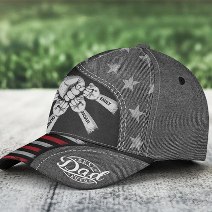 Fist Bump Daddy Grandpa - Personalized Classic Cap - Gift For Dad, Grandpa, Husband