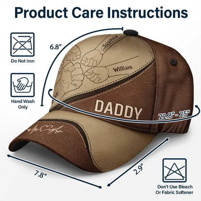 Fist Bump, Best Friends For Life - Personalized Classic Cap - Gift For Dad, Grandpa, Husband