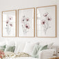 Floral Minimalist Art Posters. 3 Piece Wall Decor