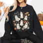 Floral Ghosts, Beautiful Halloween, Coquette, Girly, Autumn, Fall Sweatshirt