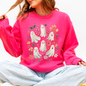 Floral Ghosts, Beautiful Halloween, Coquette, Girly, Autumn, Fall Sweatshirt