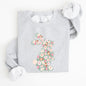Floral Print Rabbit, Bunny, Easter Sweatshirt