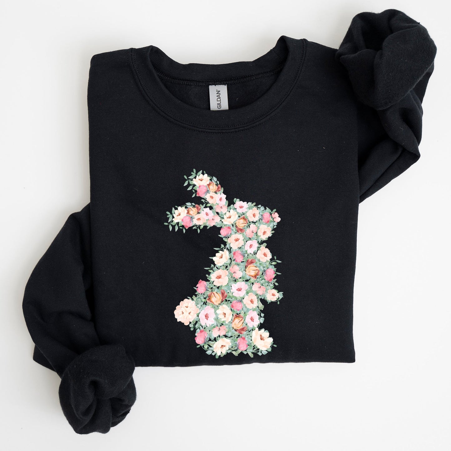 Floral Print Rabbit, Bunny, Easter Sweatshirt