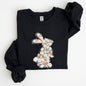 Floral Print Rabbit, Bunny, Easter Sweatshirt