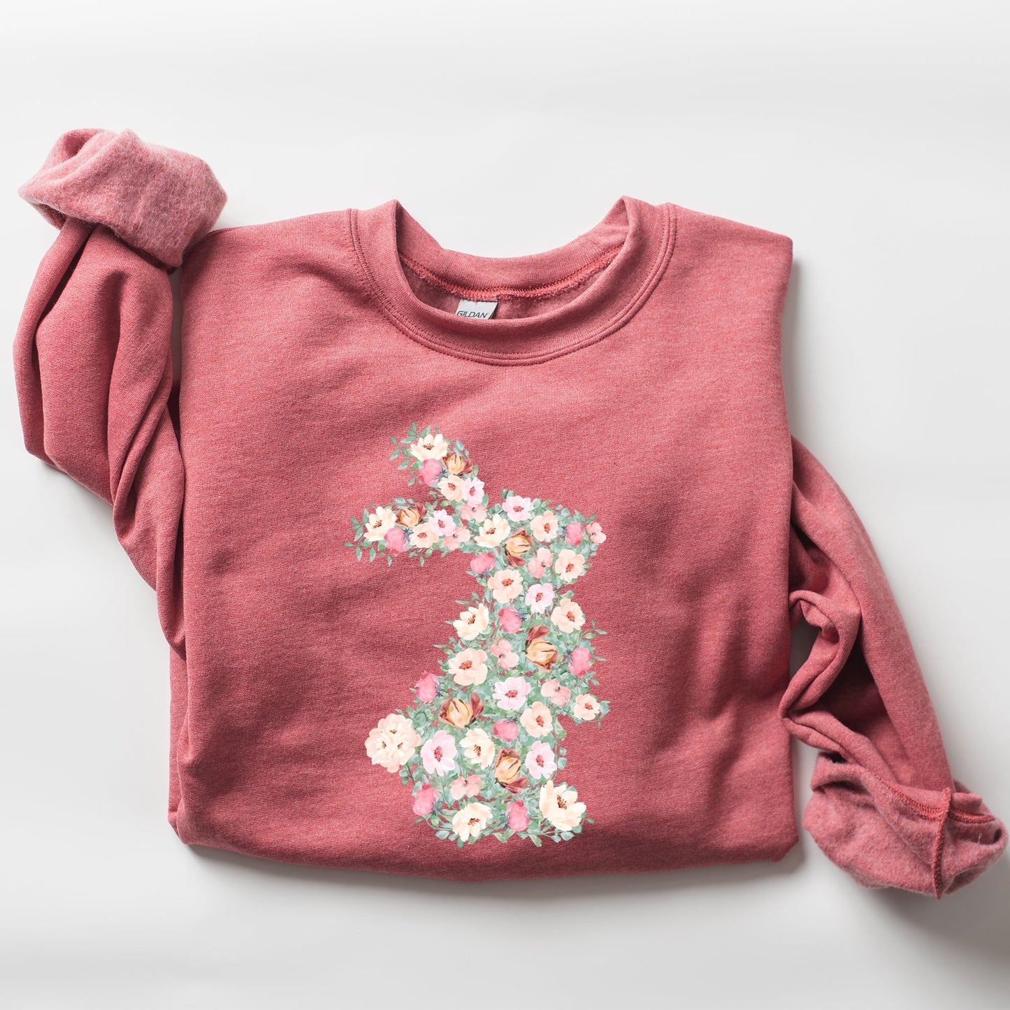 Floral Print Rabbit, Bunny, Easter Sweatshirt