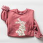 Floral Print Rabbit, Bunny, Easter Sweatshirt