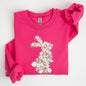 Floral Print Rabbit, Bunny, Easter Sweatshirt