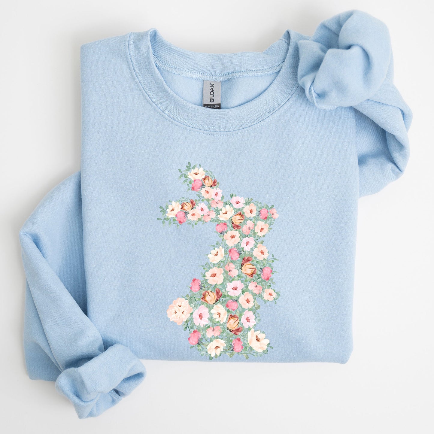 Floral Print Rabbit, Bunny, Easter Sweatshirt