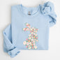 Floral Print Rabbit, Bunny, Easter Sweatshirt