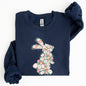 Floral Print Rabbit, Bunny, Easter Sweatshirt