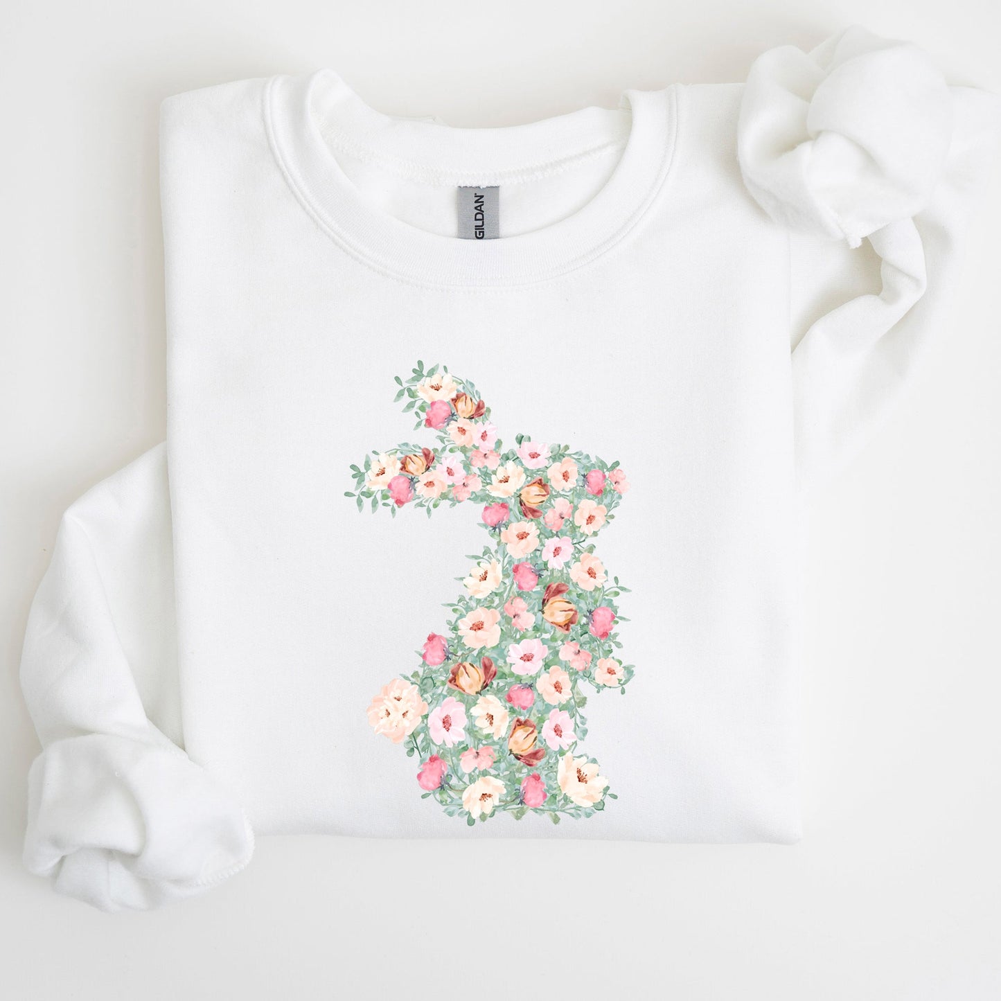 Floral Print Rabbit, Bunny, Easter Sweatshirt