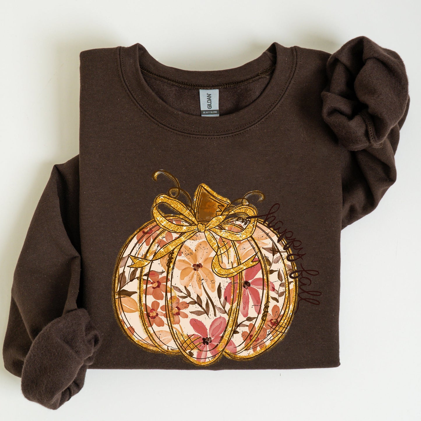 Floral Pumpkin, Happy Fall, Flowers, Autumn, Thanksgiving Sweatshirt