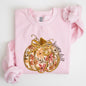 Floral Pumpkin, Happy Fall, Flowers, Autumn, Thanksgiving Sweatshirt