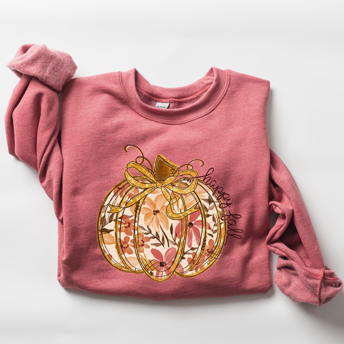 Floral Pumpkin, Happy Fall, Flowers, Autumn, Thanksgiving Sweatshirt